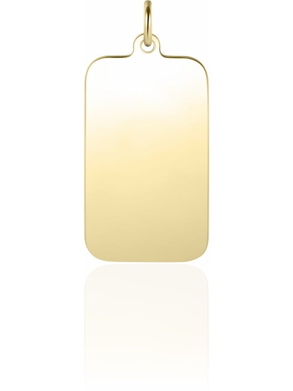 Gisser Jewels - Hanger excl. Collier - Rechthoek Graveerbaar - 17mm x 10mm - Geelgoud Verguld Zilver 925