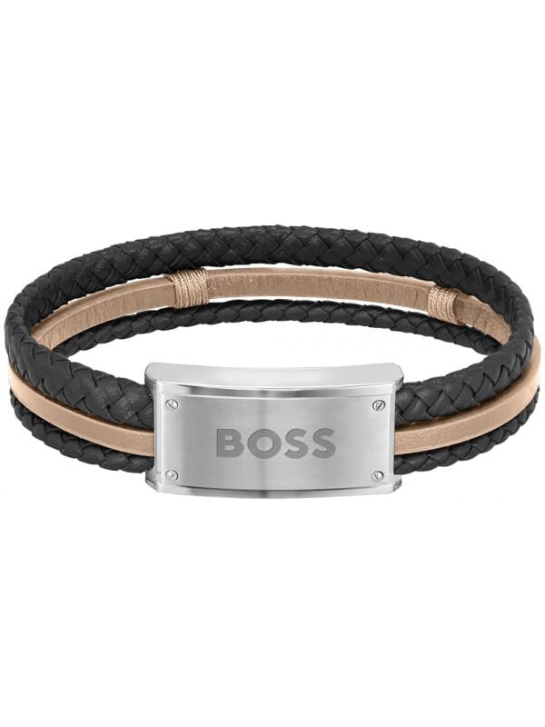 BOSS HBJ1580423 GALEN Heren Armband - Leren armband
