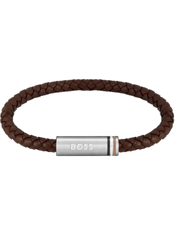 BOSS HBJ1580623 ARES SINGLE Heren Armband - Gevlochten armband