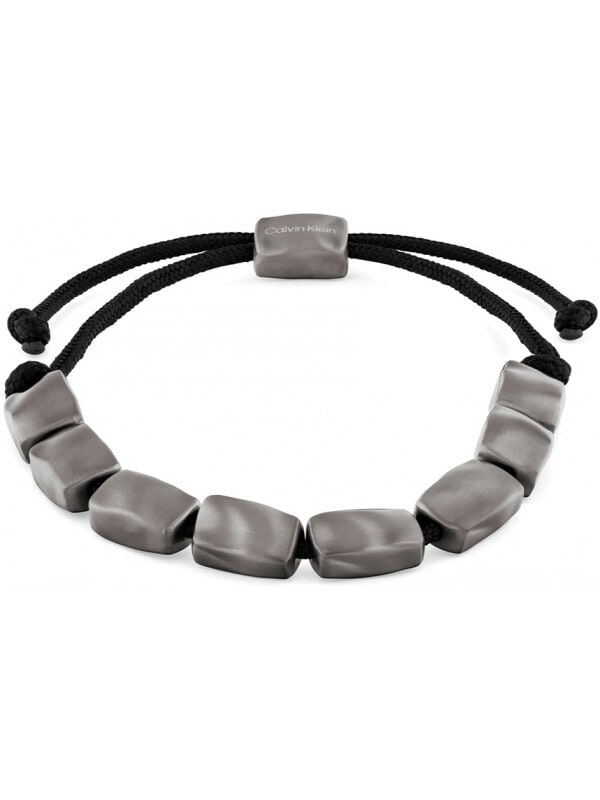Calvin Klein CJ35100034 CK METALLIC WAVES Heren Armband - Leren armband